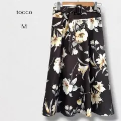 トッコ クローゼット フレアスカート 花柄 ウエストリボン Aライン 上品 Mのサムネイル