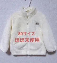 ほぼ未使用 ユニクロ ベビー ファーリーフリースフルジップジャケット ひつじ刺繍