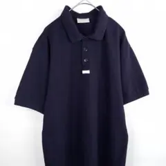 90s　アディダスオリジナルス　ポロシャツ　半袖　刺繍ロゴ　無地　ユーロ古着　L