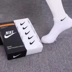 NIKE OUTLET ショートソックス 1箱5足入り23cm〜25cmホワイト