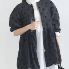 ドラッグストアーズ ☆ 花刺繍 切替 BIG シャツ チュニック ブラウス