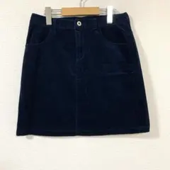 美品✨コーデュロイ/ミニスカート/ネイビー/カジュアル/秋冬