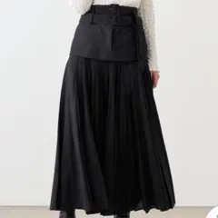 snidel　スナイデル　ダブルベルトプリーツスカート　黒