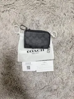 COACH ブラックレザー コインケース