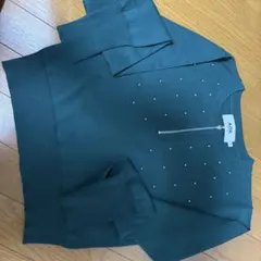 AZUL ダークグリーン ジッパーセーター