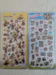 プチドロップシール おさるのジョージ×1枚　ジュエルプチドロップ　ラブ友×1個