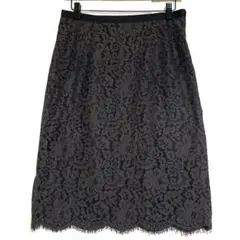 eme3 フェリシモ　レースタイトスカート　グレー　70-95