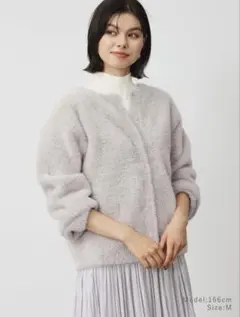 【美品】2025フェザーヤーン2WAYカーディガン S