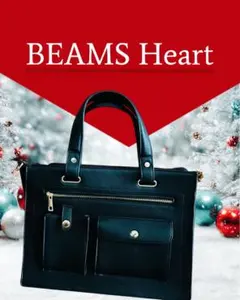 [超美品]BEAMS Heart ブラック トートバッグレディース