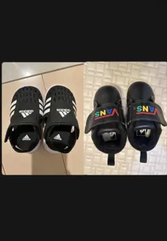 vans adidas キッズシューズ サンダル　黒