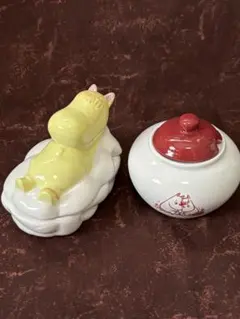 ムーミン フローレン陶器　シュガーポット　小物入れ2個セット