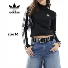 adidasoriginalsクラシックススリーストライプスハイネック長袖Tee