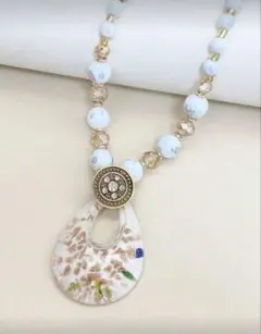 ロング　ネックレス　ホワイト