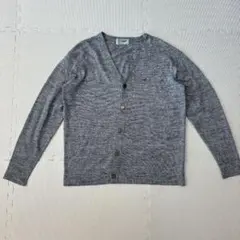 Crocodile クロコダイル カーディガン L グレー 麻混 メンズ 長袖