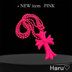 ラバーネックレス　シリコンネックレス　十字架　クロス　ピンク レディース メンズ