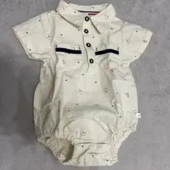お値下げ‼︎cottoli 木馬柄半袖シャツロンパース 80