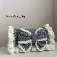 ハンドメイド リボンペンケース 編み物 ポーチ - メルカリ
