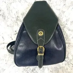 ラトゥールエッフェル　2wayボディバッグ　リュック　シボ革　レザー　ネイビー