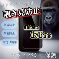 プライバシー保護【iPhone17Pro】覗き見防止強化ガラスフィルム