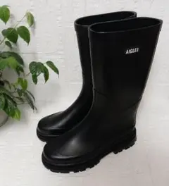 AIGLE レインショートブーツ ブラック 23.5cm - メルカリ