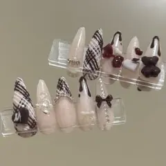 ネイルチップ 量産型 ガーリー バレンタイン フレンチガーリー 紗々 ちゅるん