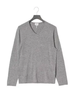 FTC カシミヤ混Vネック ニットセーター プルオーバー グレー 長袖