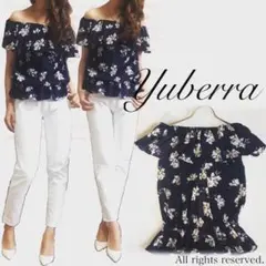 ネイビー フラワー オフショルダートップス フレイ アイディー 好き様◎