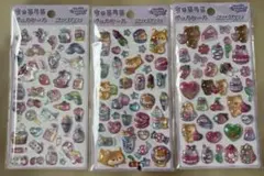 ちゅるうるジェルシール　かわいいキャラクターシール 3シートセット