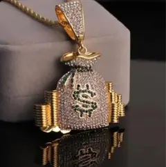 ネックレス　ブリンブリン　ドル　ゴールド　お金　リッチ　ヒップホップ　60cm