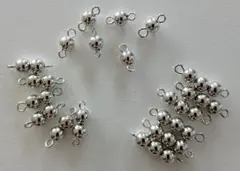 556ハンドメイドコネクター◇丸 まる◇6mm 3種類 18コ◇シルバー