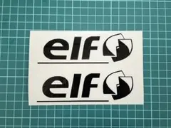 elf　ステッカー　オイル　黒2枚セット　＊EL-B