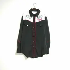 faith tokyo　ウエスタン　シャツ　古着　サイコロ 柄　黒　ブラック