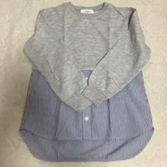 ZARA ザラ 120 長袖カットソー グレー ストライプ
