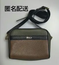 FURLA　ショルダーバッグ　アヴリル　バイカラー　カーキ　ブラウン　中古のサムネイル