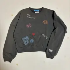 エンジェルブルー × フリークスストア刺繍スウェット チャコールグレー