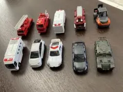 ミニカーセット 10台 救急車 消防車 SUV