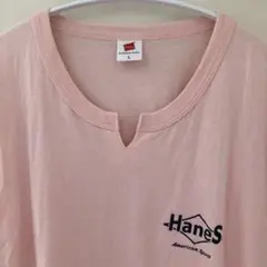 Hanes ピンク Tシャツ Lサイズ