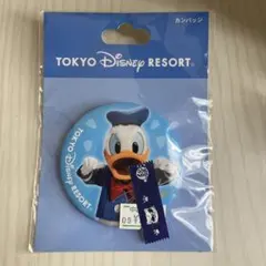 ドナルド　ディズニーランド　缶バッジ　実写