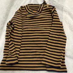 UNIQLO 長袖カットソー 90cm 黄と紺ストライプ