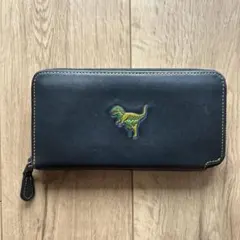 COACH 恐竜刺繍 長財布 黒