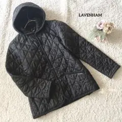 ラベンハム LAVENHAM キルティングジャケット 36 ブラック フード付き