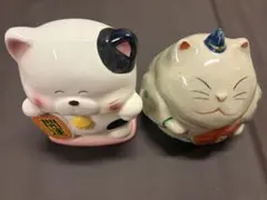 2個セット☆貯金箱 置物 まねきねこ　昭和レトロ