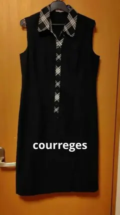 courreges ノースリーブ ワンピース ブラック チェックのサムネイル