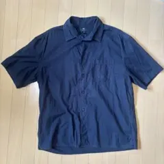 H&M Relaxed Fit 半袖シャツ ネイビー Mサイズのサムネイル