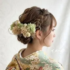 髪飾り【6510】ヘッドパーツ　プリザーブドフラワー　結婚式　成人式　卒業式　袴