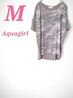 Aquagirl アクアガール 迷彩柄 半袖カットソー ブラウン系 Mのサムネイル