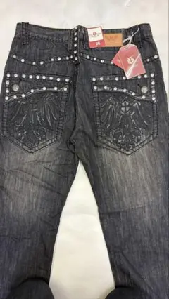 VICTORIOUSワイドストレート デニムW36 保管品　新品タグ付　ブラック
