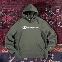 champion ヘビーウェイト プルオーバー パーカー オリーブ XL
