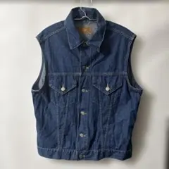 「即日発送」M 濃紺デニムノースリーブジャケット　Gジャン
