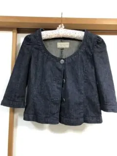 デニム ノーカラージャケット